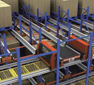 Hệ thống kệ con thoi có thang nâng