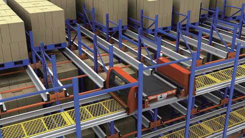 Shuttle Carrier System Hệ thống kệ con thoi có thang nâng