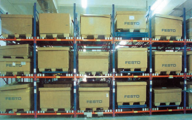 Push Back Racking kệ đẩy lùi