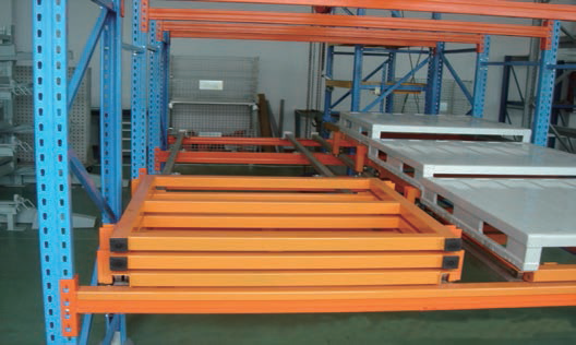 Push Back Racking kệ đẩy lùi